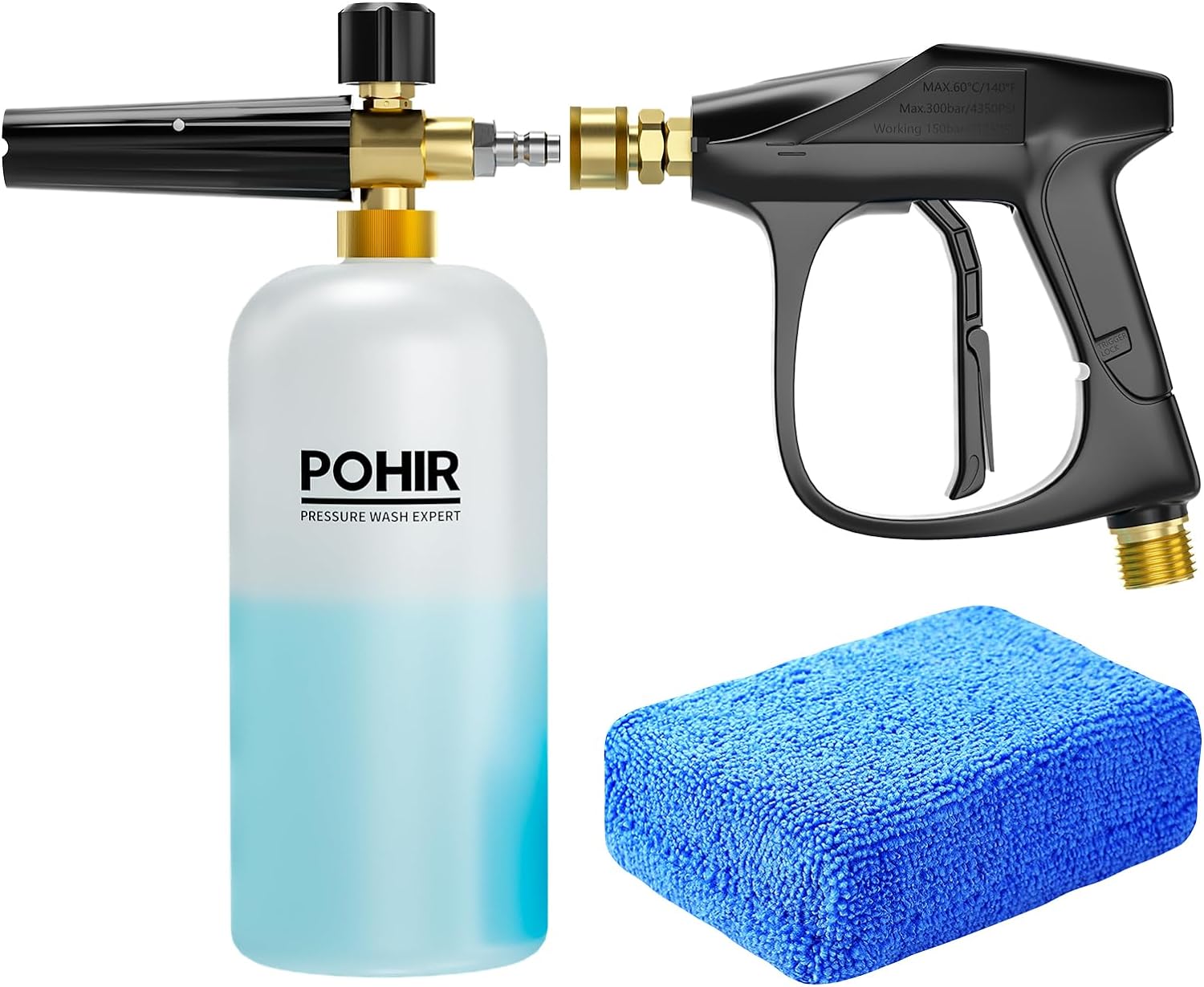 POHIR Pressure Washer Gun with Foam Cannon Kit