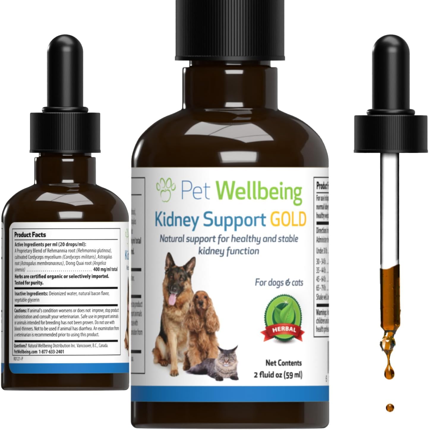 Pet Wellbeing Kidney Support Gold for Cats
