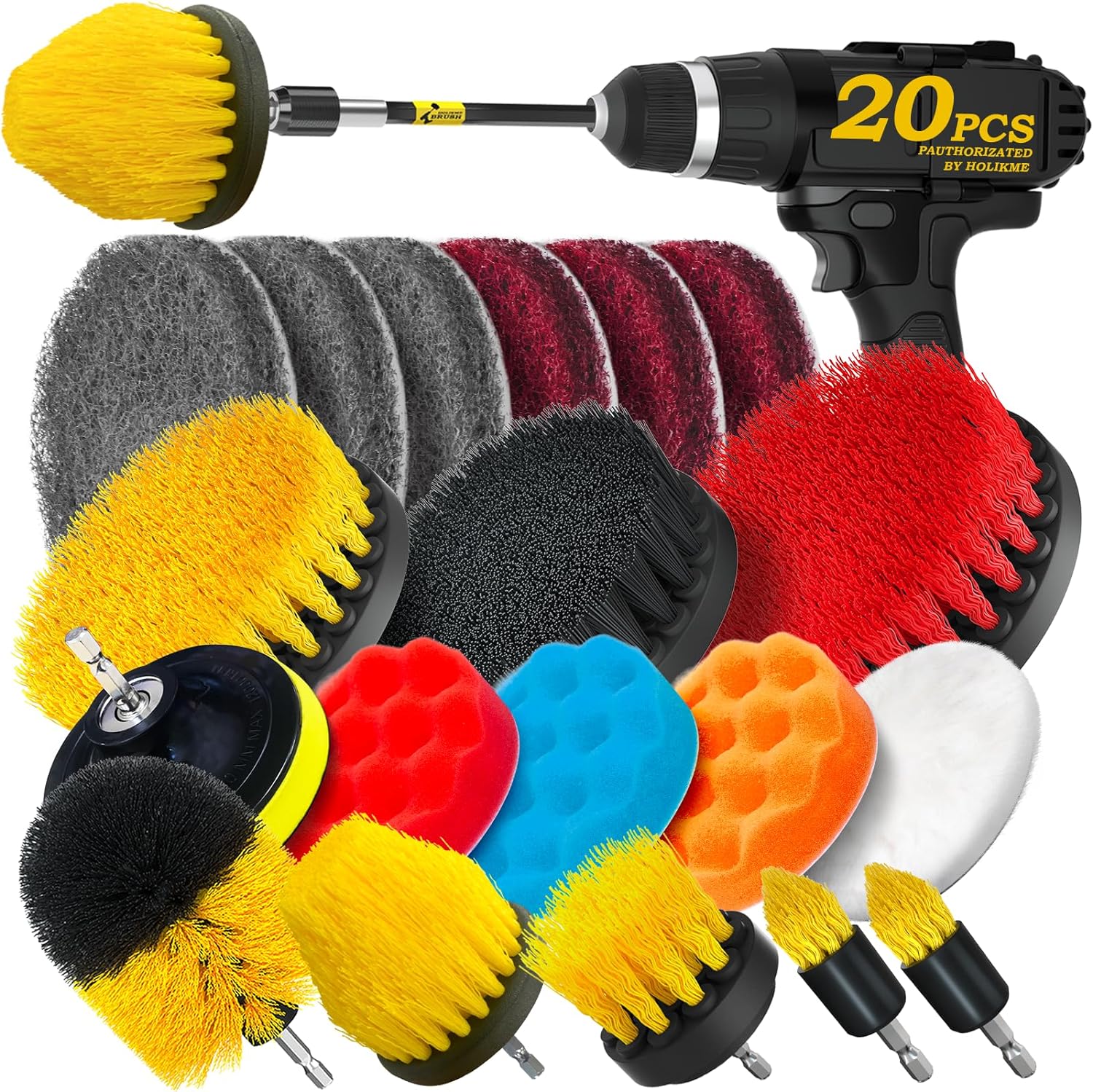 Holikme Drill Brush Attachments Set