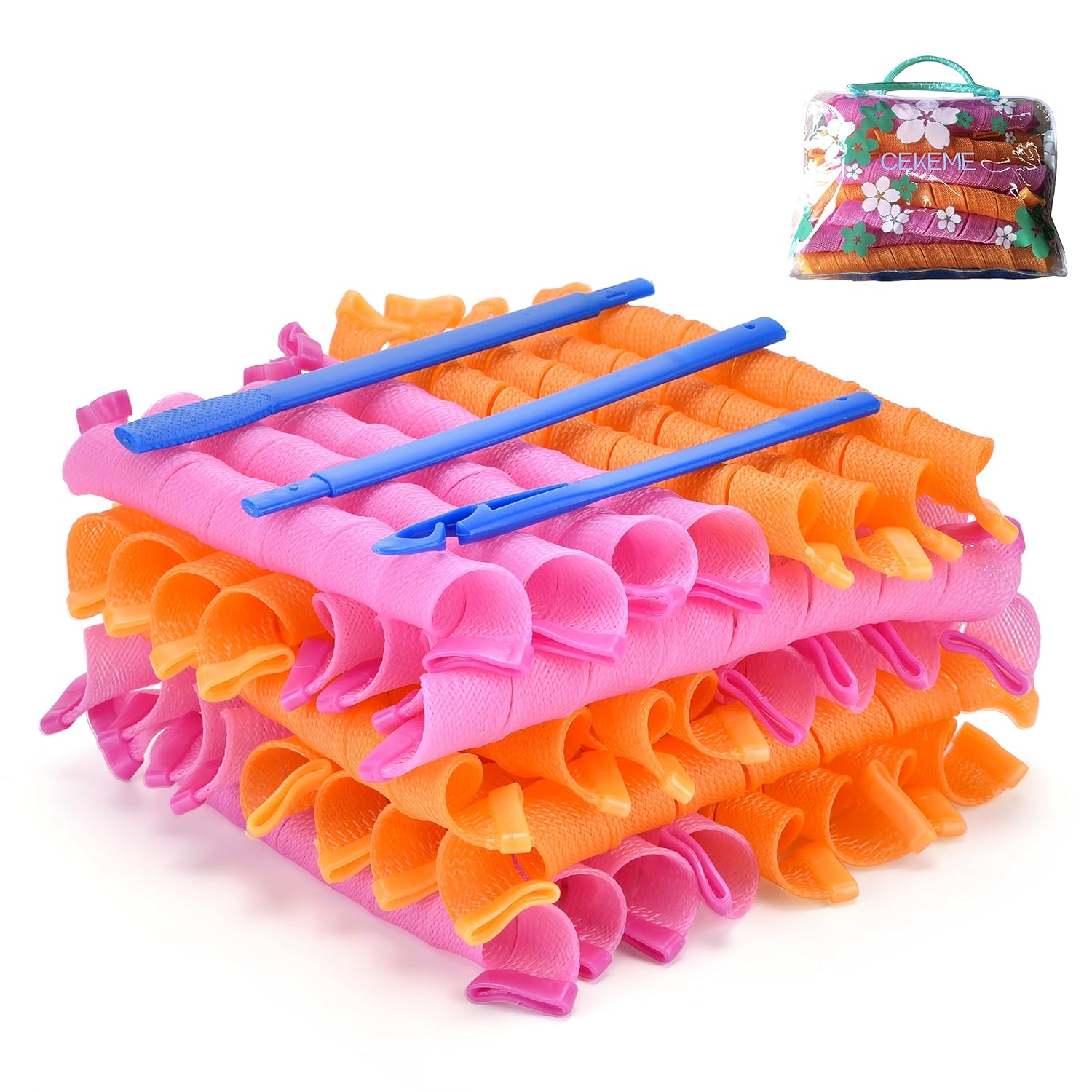 Heatless Spiral Hair Curlers