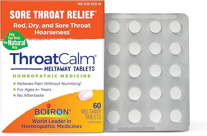 Boiron ThroatCalm Tablets for Pain Relief