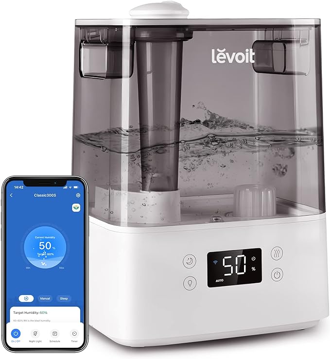 LEVOIT Smart Humidifiers for Bedroom With Essential Oil Diffuser for Baby