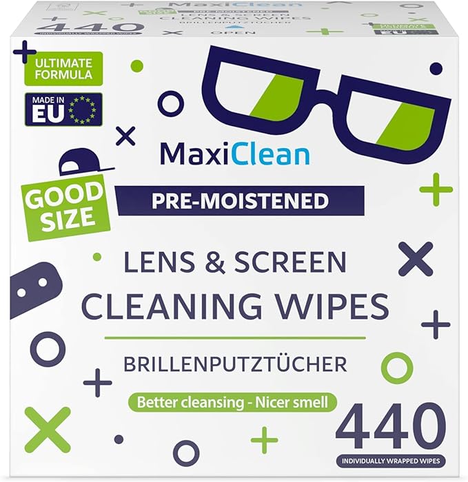 Maxi Clean Pre-Moistened Lens and Glass Cleaning Wipes