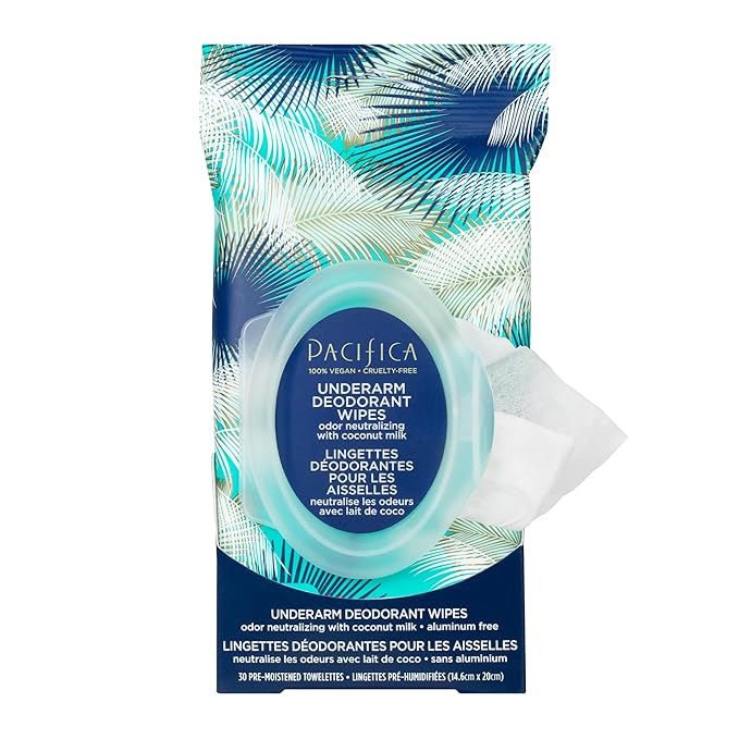 Pacifica Beauty, Coconut Milk & Essential Oils Underarm Deodorant Wipes