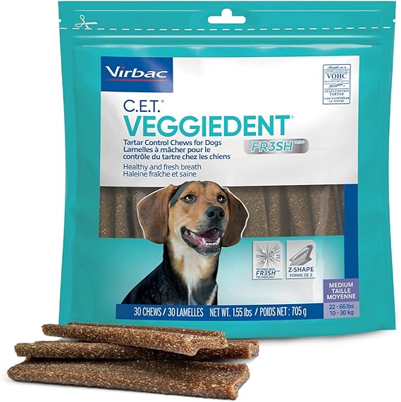 Virbac CET Veggiedent Tartar Control Chews for Dogs