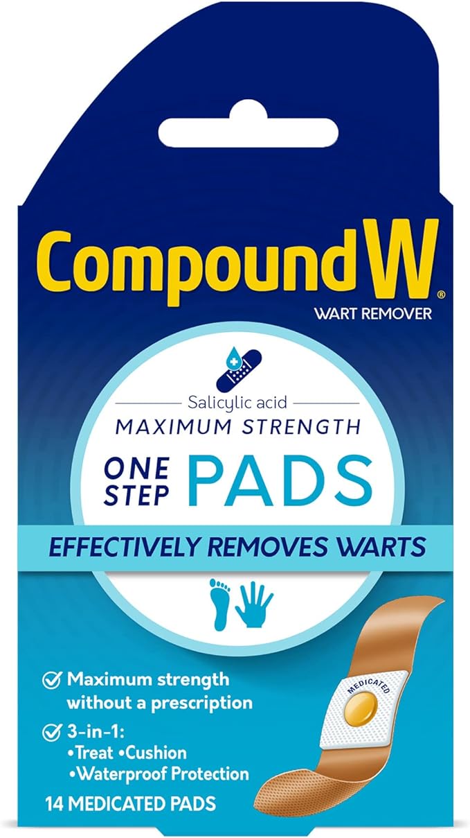 Compound W Wart Remover Maximum Strength One Step Pads,