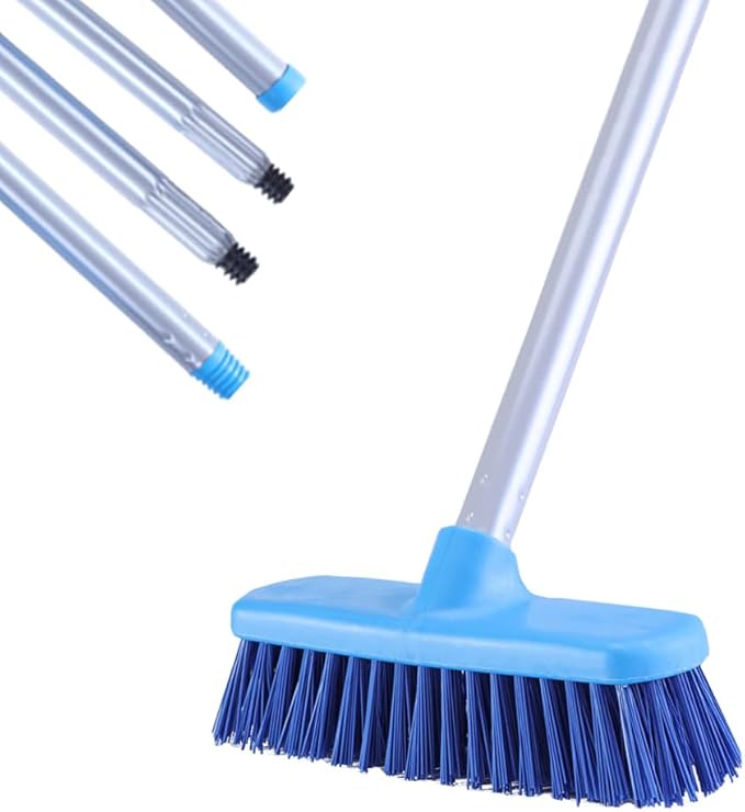 Deck Brush with Long Handle Floor Scrub Brushes for Cleaning Shower