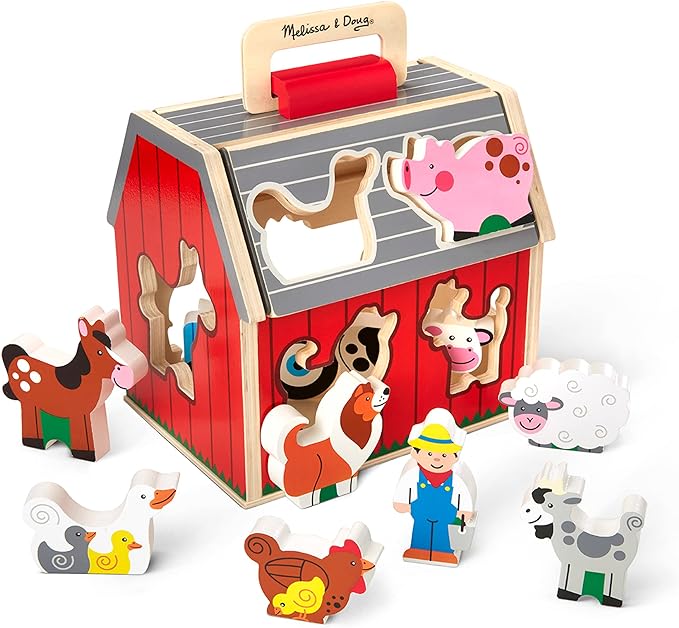 Melissa & Doug Wooden Take-Along Barn Toy