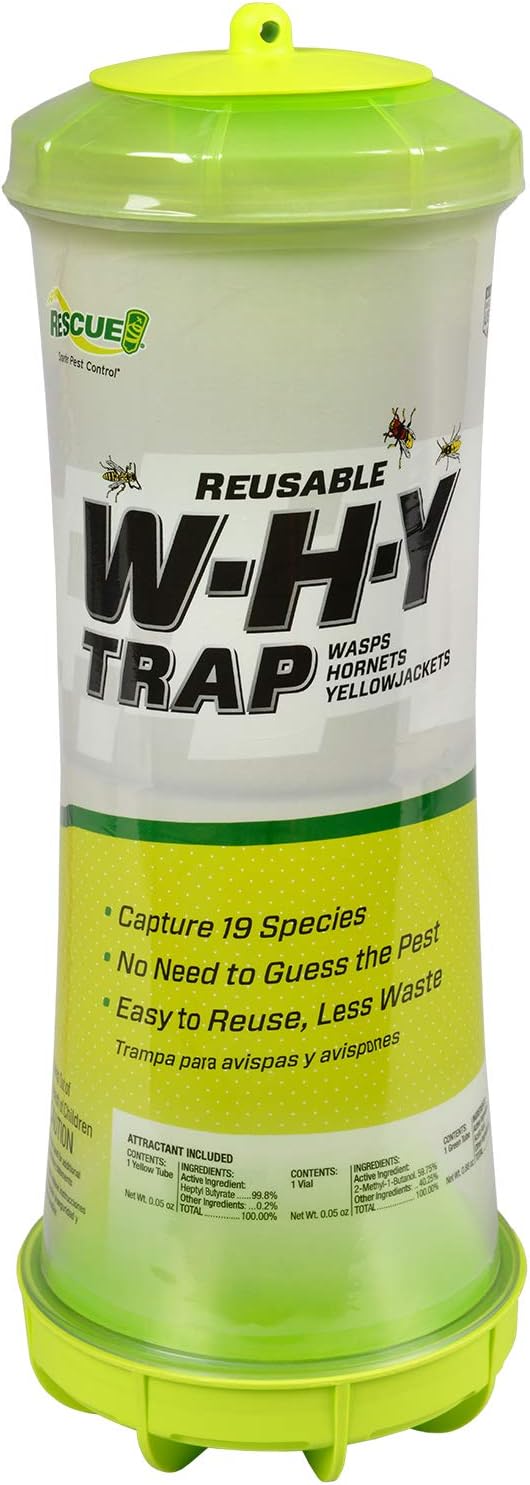 RESCUE WHY Trap for Wasps Hornets & Yellowjackets Hanging Trap