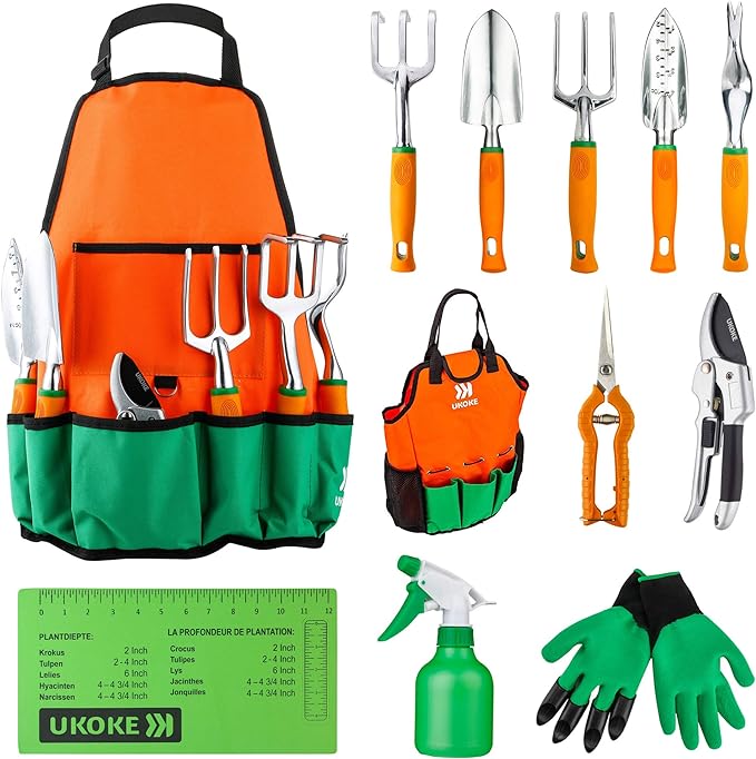 UKOKE Garden Tool Set Aluminum Hand Tool Kit