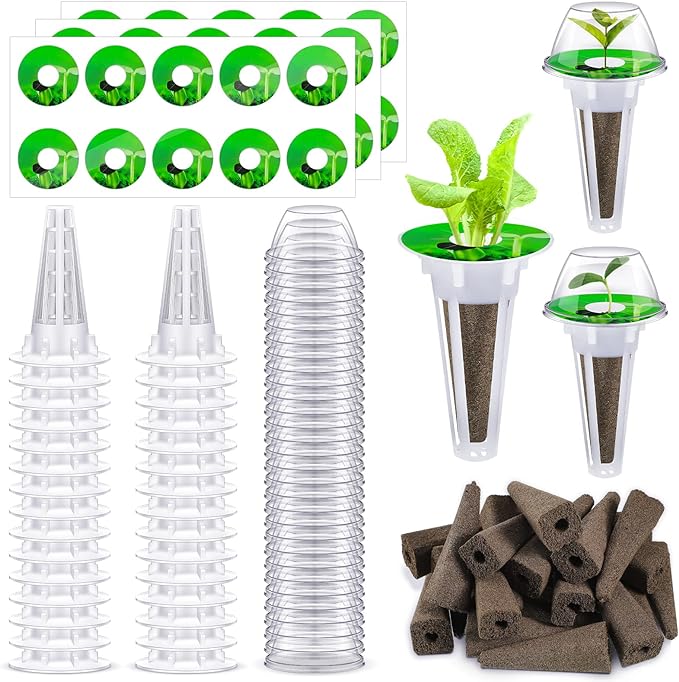 Vesici 120 Pieces Hydroponic Garden Accessories Pod Kit