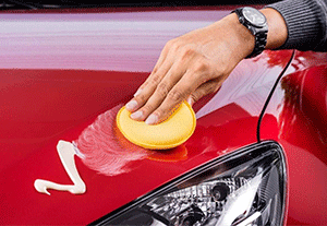 Apply car polish or rubbing compound