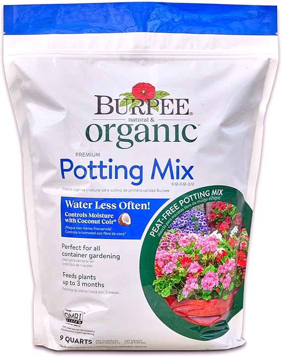 Burpee Premium Organic Potting Natural Soil Mix For Garden