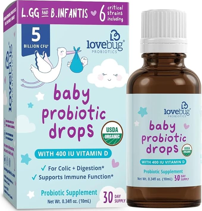 Lovebug  Organic Probiotic Drops for Infants & Babies