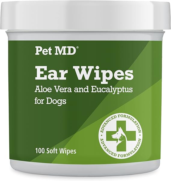 Pet MD Ear Cleaner Wipes For Dog to Stop Ear Itching