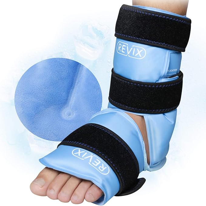 REVIX Ankle Ice Pack Wrap for Foot Pain Relief and Feet Injuries