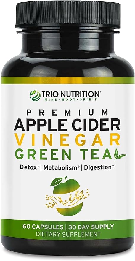 TRIO NUTRITION Apple Cider Vinegar Capsules with Green Tea