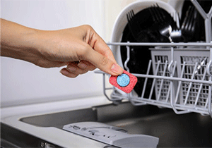 Using dishwasher tablets to clean oven racks 