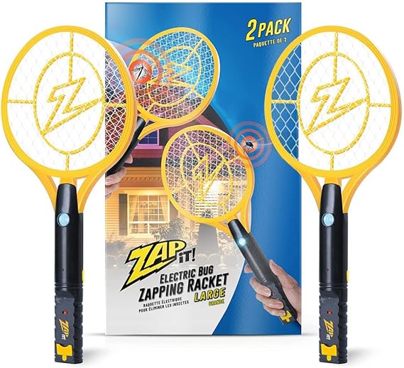 ZAP IT  Electric Fly Swatter Racket With Handheld Bug Zapper 