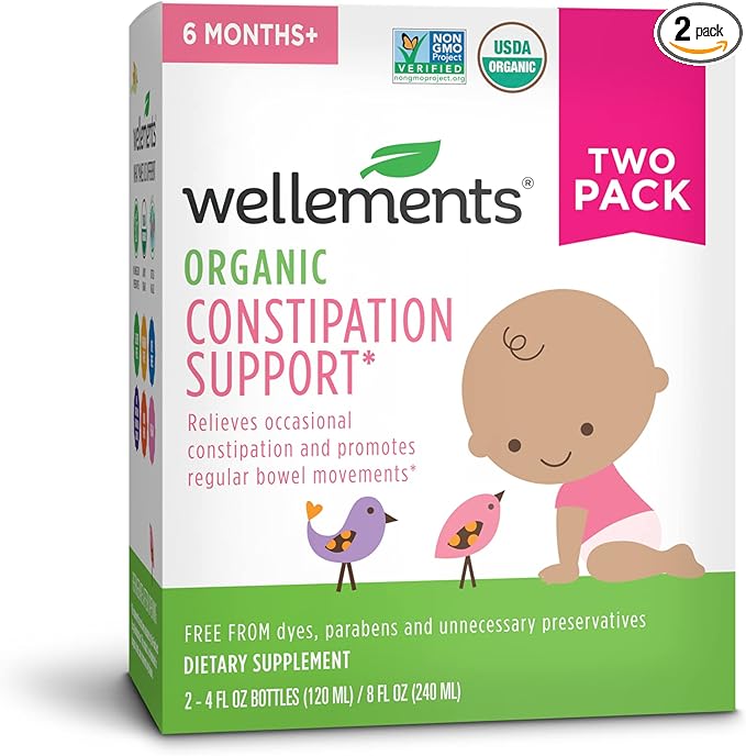 wellements Organic Baby Constipation Support Relieves Occasional Constipation 